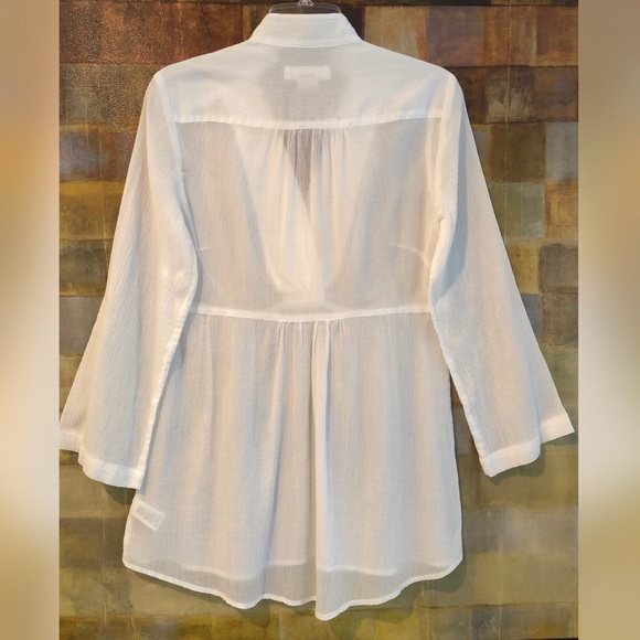 MICHAEL KORS White Gauze Cotton Tunic Top NWOT Sz4 - Picture 8 of 8